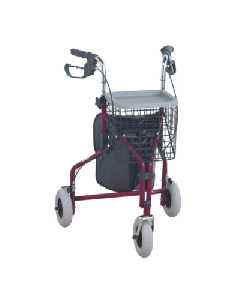 Steel 3 Wheel Walker With Basket & Tray