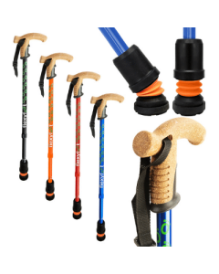 Flexyfoot Premium Cork Handle Telescopic Walking Stick