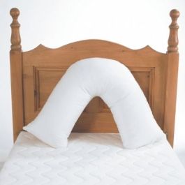 Comfortnights Batwing Pillow With Cream Case – Lumbar Back Support, Machine Washable, UK Made