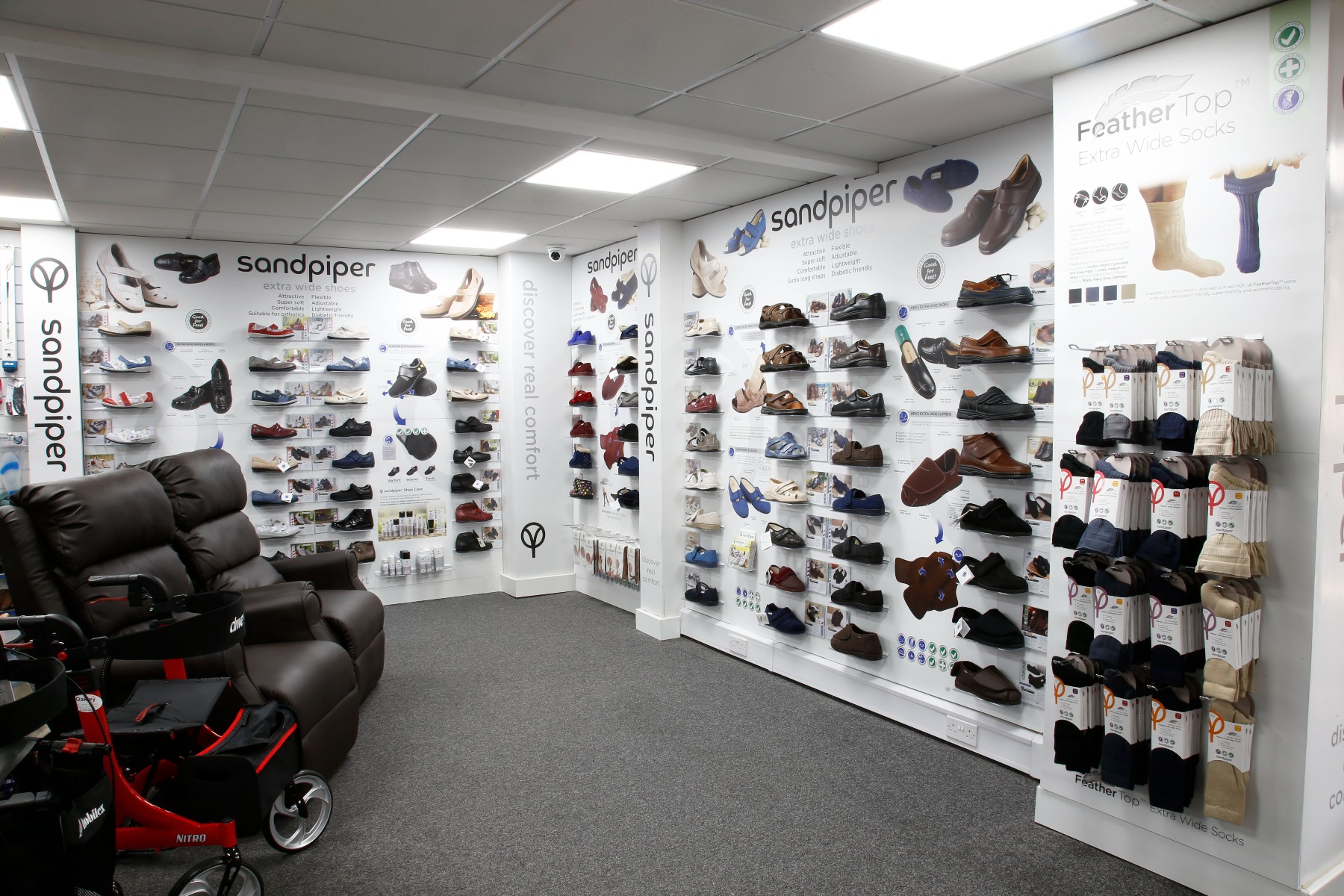 Sandpiper Shoes Display in Oakley Healthcare